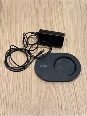 Ember Black Mug Warmer Charging Coaster & power cable
